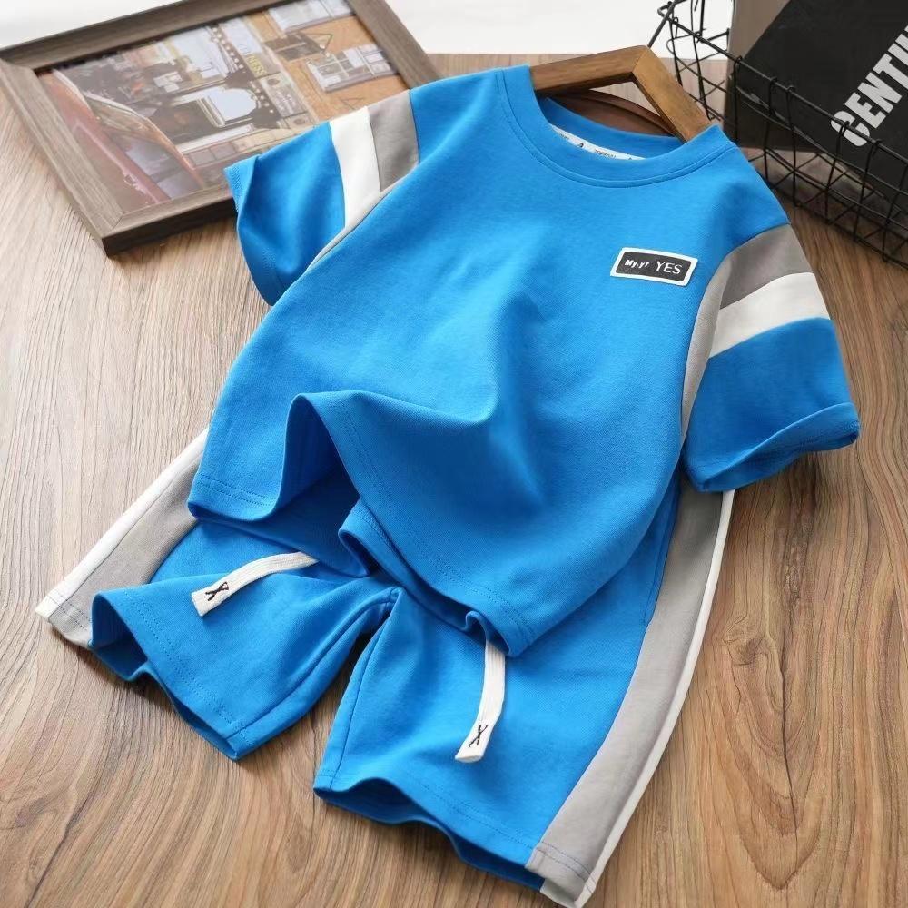 New Round Neck Short Sleeved Set for Boys and Children In Summer