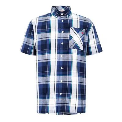 Lee Cooper Men's Checked Shirt, White and Navy, Size XXL