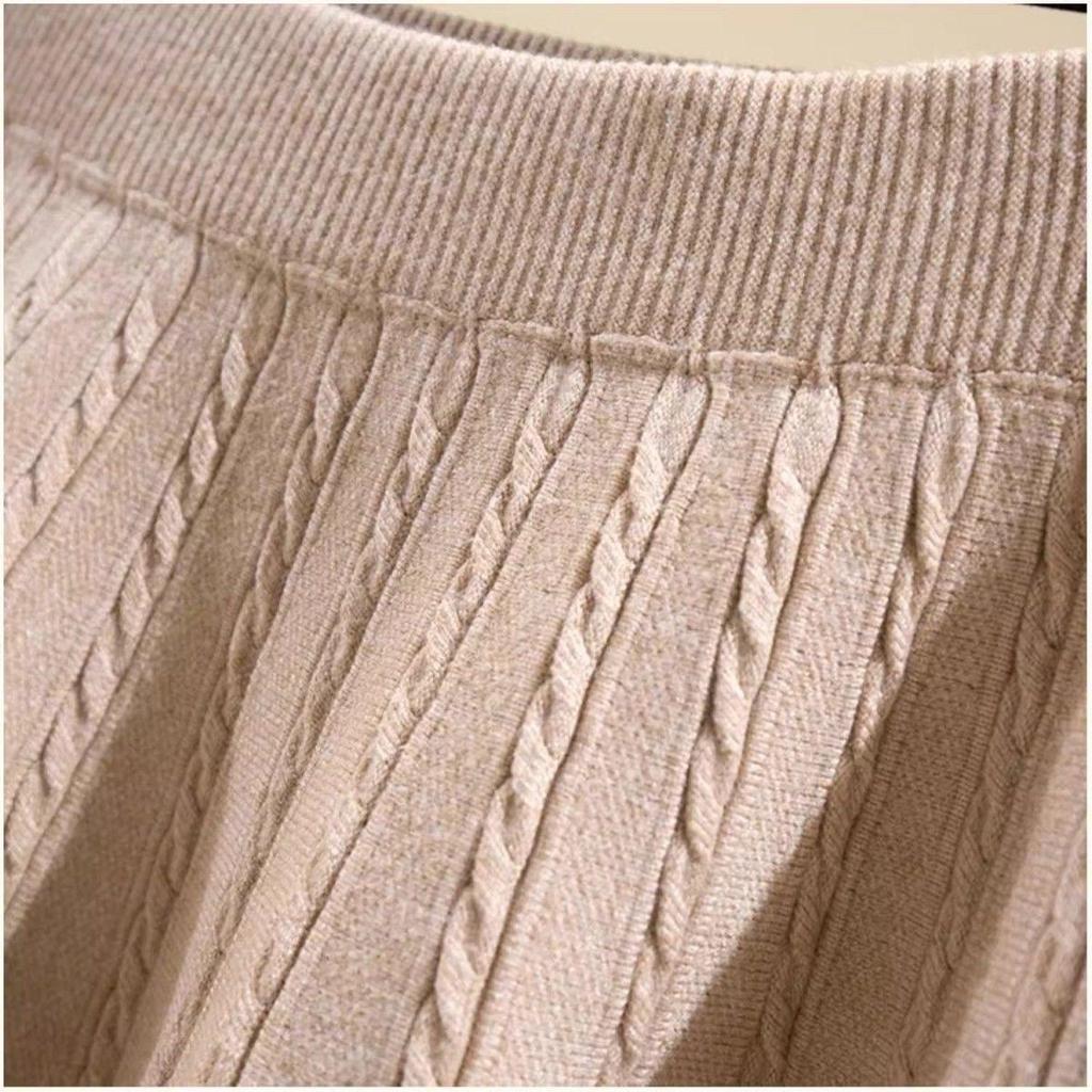 Korean Style A-Line High Waist Mini Skirt for Women - Slimming, Plus Size, Hip-Covering, Draping Effect, Big Swing Knitted Umbrella Skirt