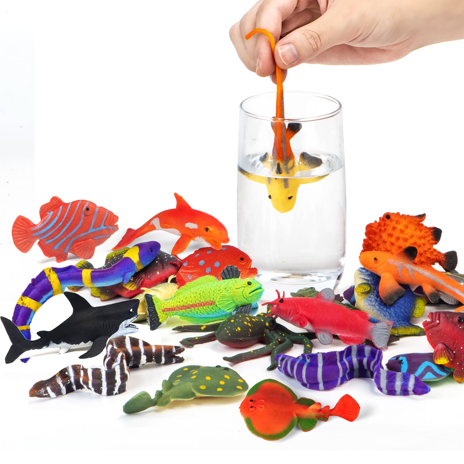 

Color-Changing Sea Animal Toys, Color-Changing Sea Animal Figures, Mildew-Free Bath Toys, ToddlerKids ToysWater Table Toys, Rubber Floating Fish Toys