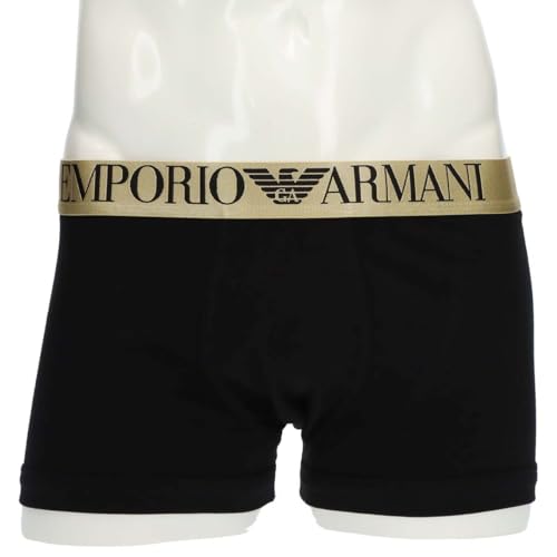 Emporio Armani SHINY LOGO Boxer Shorts, Front Closure, EU Size, Men's, Brand Name Underwear, Size S (EU Size), 98. Black, 54095959