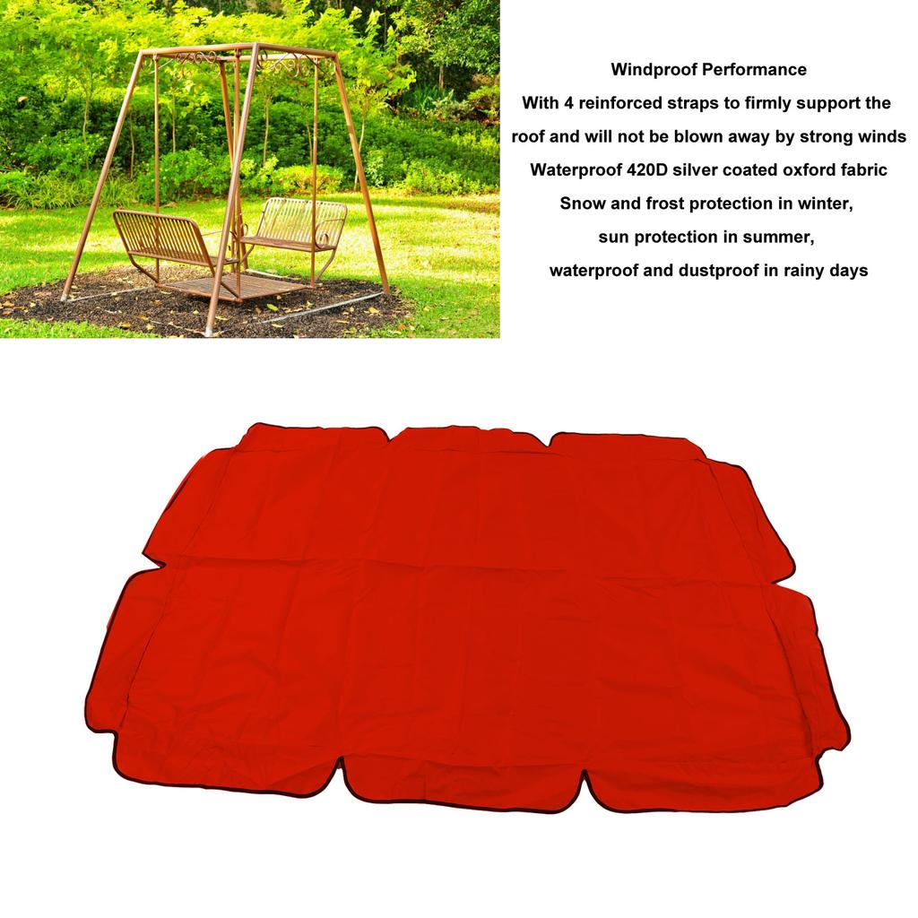 Waterproof Outdoor Swing Canopy Replacement 420D Silver Coated Oxford Fabric Swing Chair Canopy for Outdoor Garden Patio