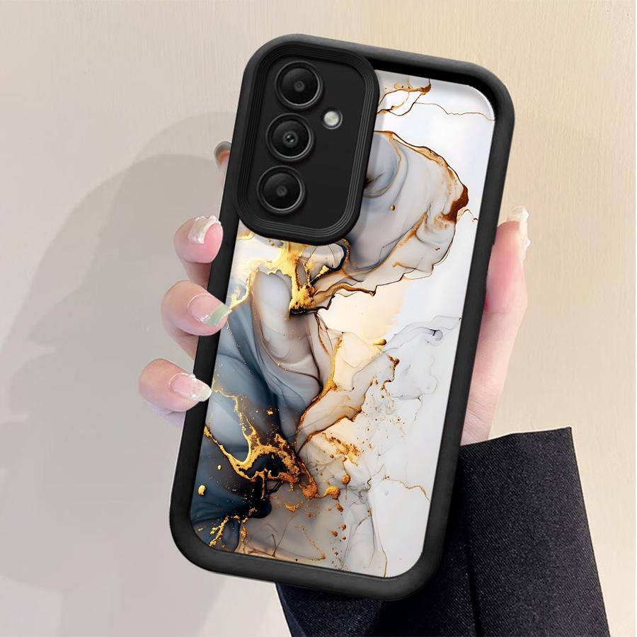Fashion Marble Phone Case For Samsung Galaxy S24 Ultra S25 Plus S23 S22 S21 S20 S24 FE A55 A54 A15 A35 Soft Soft Silicone Cover