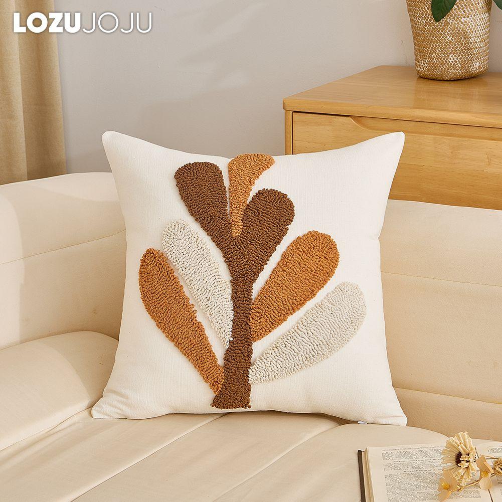 1PC LOZUJOJU Nordic Retro Style Plush Embroidered Pillowcase Halloween Style Cushion Cover for Sofa Living Room Bedroom Home Decor