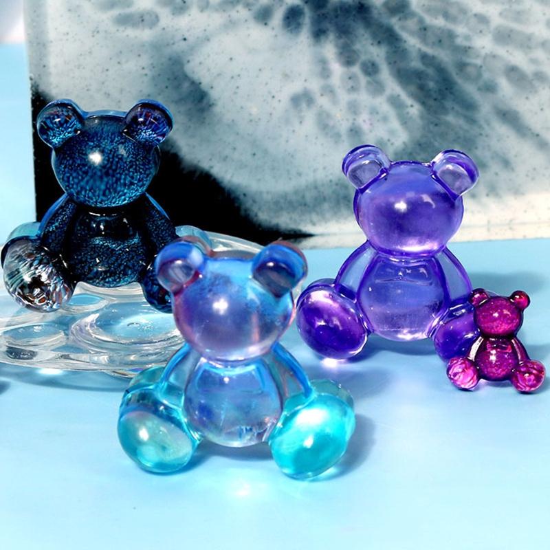 Bear Earring Silicone Mold Brooch Hair Pin Decorative Casting Mold Headwear Clip Mold DIY Craft Jewelry Making Supplies
