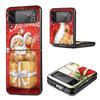 Happy Christmas Cute Bear Gift Phone Case For Samsung Galaxy Z Flip3 Flip4 Flip5 Flip6 Flip7 For Z Flip 7 6 5 4 3 5G Hard Foldin