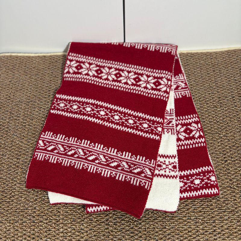 Women's Red Plaid Cashmere-Like Scarf Shawl - Warm, Versatile, Fashionable for Autumn and Winter