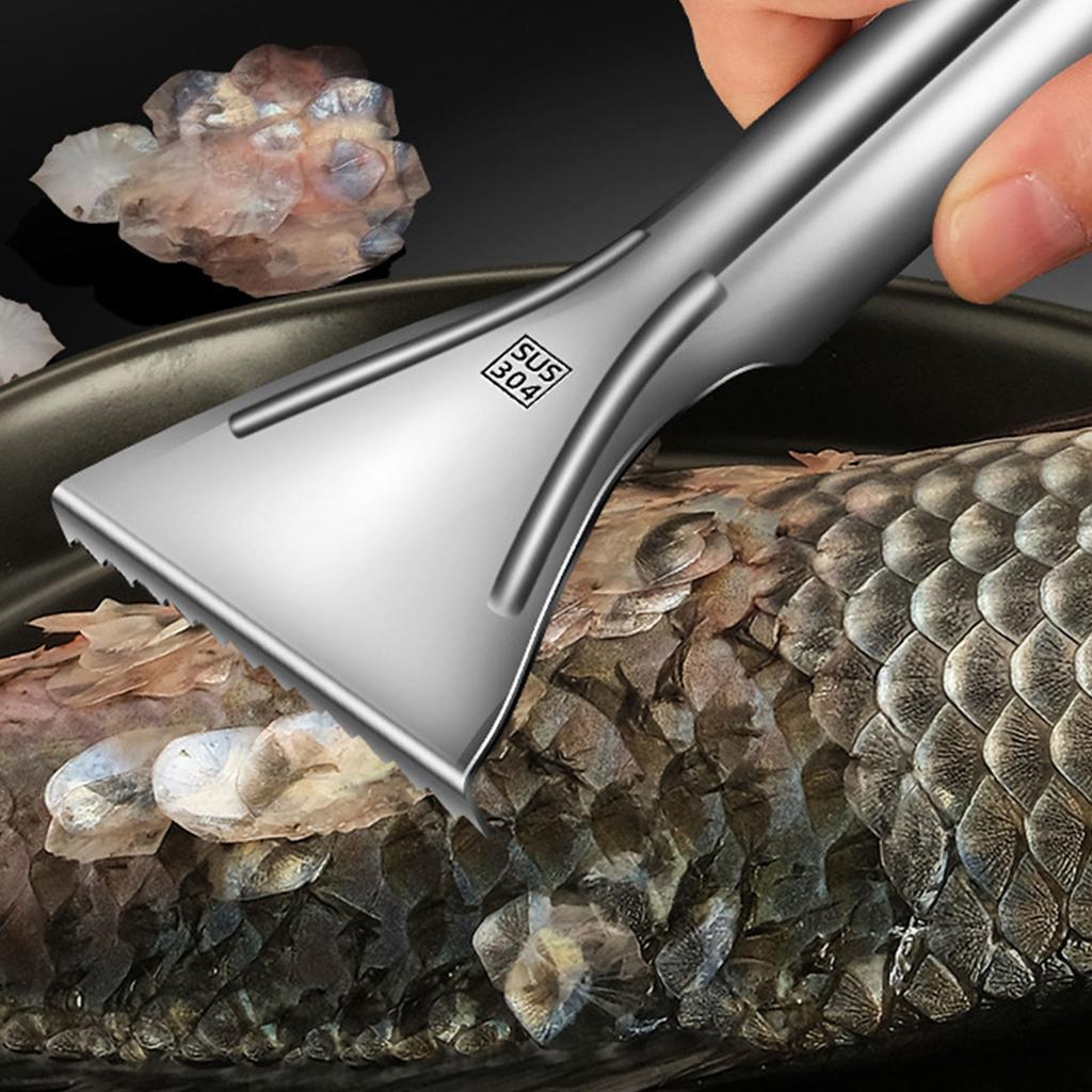 304 Stainless Steels Fish Descaler with Comfortable Grip for Quick and Safe Scale Removal Seafood Descaling Tool