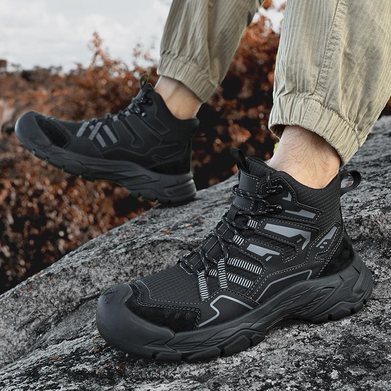 Fashion Man Basic Boots Outdoor Botas Non-Slip Business Shoes Men Winter Plush Snow Boots Side Zipper Leisure High Top Sneakers