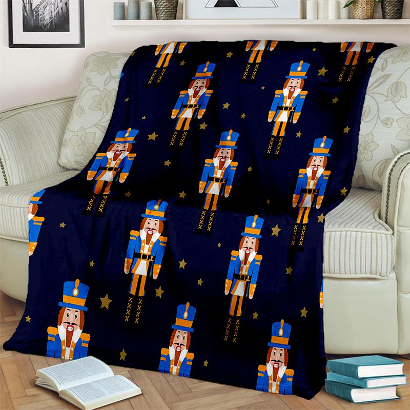 The Nutcracker Merry Christmas Cartoon Doll Festival Gift Blanket,Soft Throw Blanket for Home Bedroom Bed Sofa Picnic Cover Kids