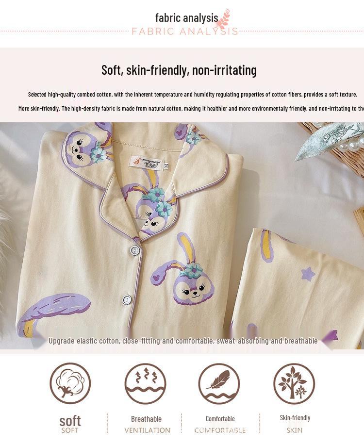 Spring & Autumn Postpartum Pajamas - Pure Cotton Maternity & Nursing Wear