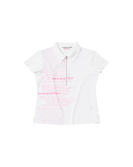 THEMUSEUMVISITOR Blur Typo Pk T-Shirt (White)