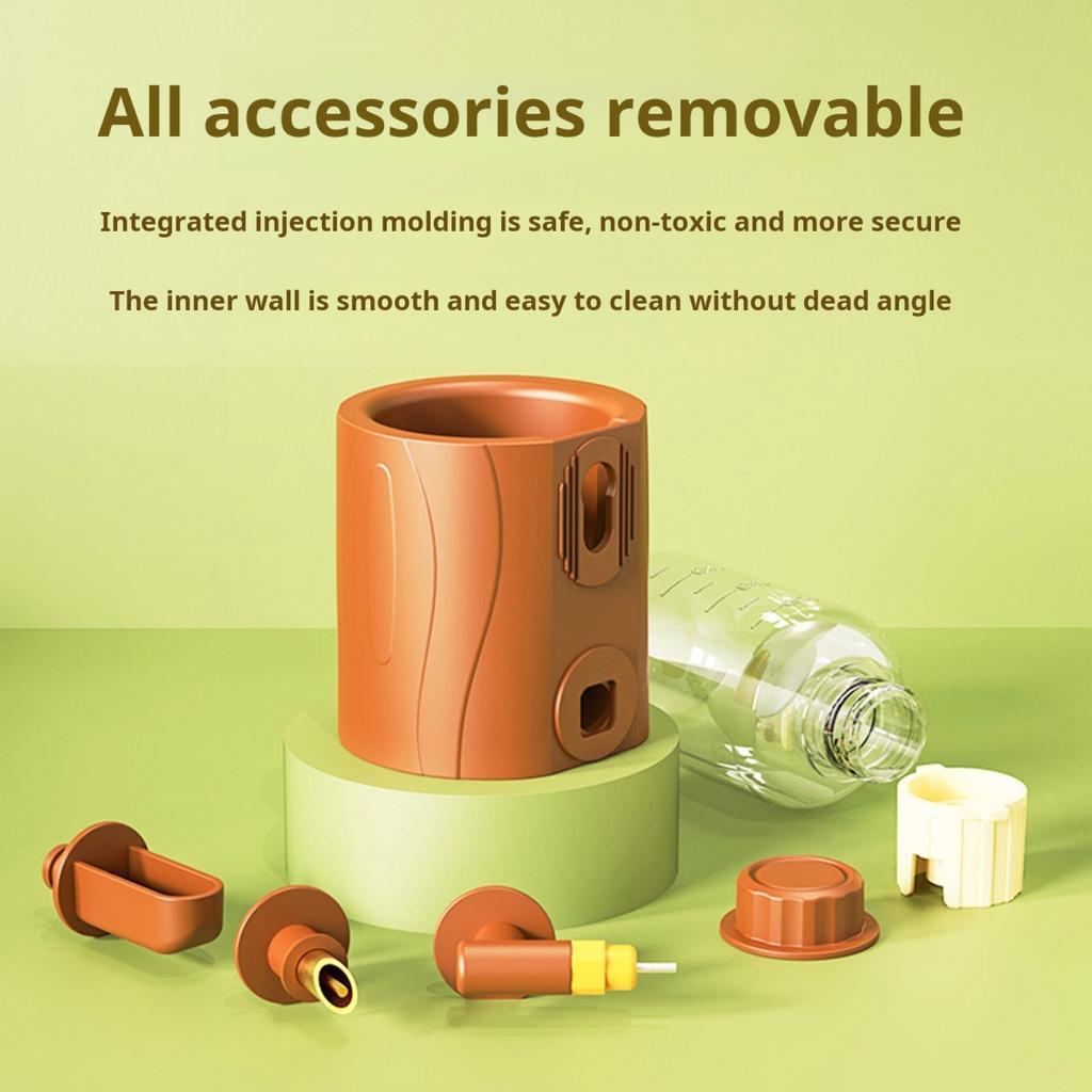 250ml Otomatik Kuş Suluk Kütük Şekli Papağan Su Dispenseri Muhabbet Kuşu Kafesi Asılı İçme Cihazı Küçük Evcil Hayvanlar için Muhabbet Kuşu Cennet Papağanı