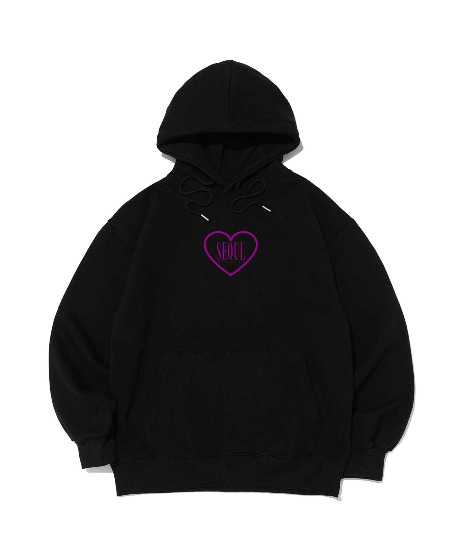 Худи Seoul Apparel с логотипом-надписью в цвете сердца (Розовый/Черный) S (Brushed)