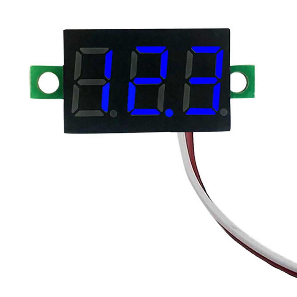 2 Wires Mini Digital Voltmeter LED Display 0.28 Inch DC Volt Meter DC 2.5V-40V Red/Blue/Yellow/Green Reverse Polarity Protection