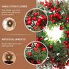 Haobei Christmas Cypress & Red Berry Door Wreath Decoration