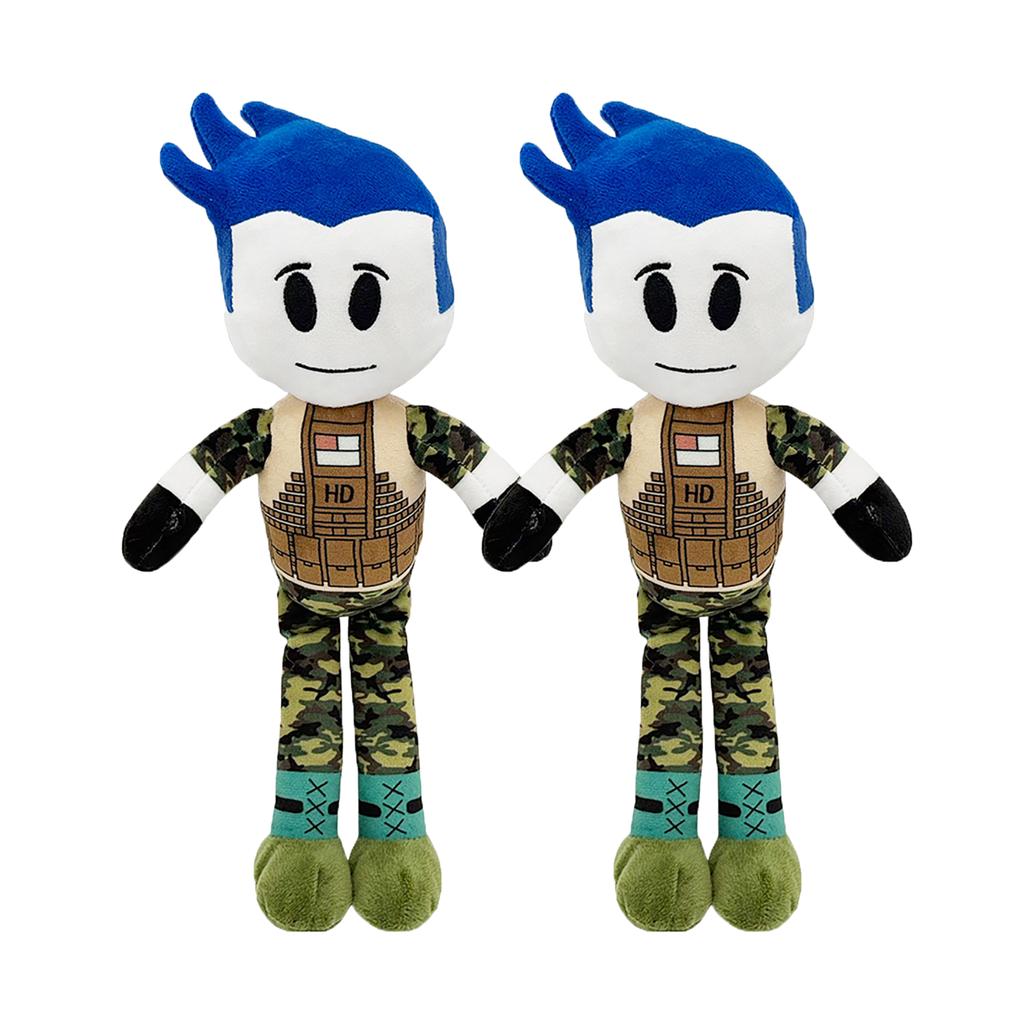 TreasuringU New Game Plush Toys Cartoon Green Boy Stuffed Doll Blue Hair Camouflage Boy Plushie Birthday Gifts