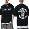 Sons of Anarchy SAMCRO Baskılı Tişört Erkek Kadın Trend Hip Hop Rock Oversize Kısa Kollu Tişört Yaz Pamuklu Tişörtler Giyim Üstler