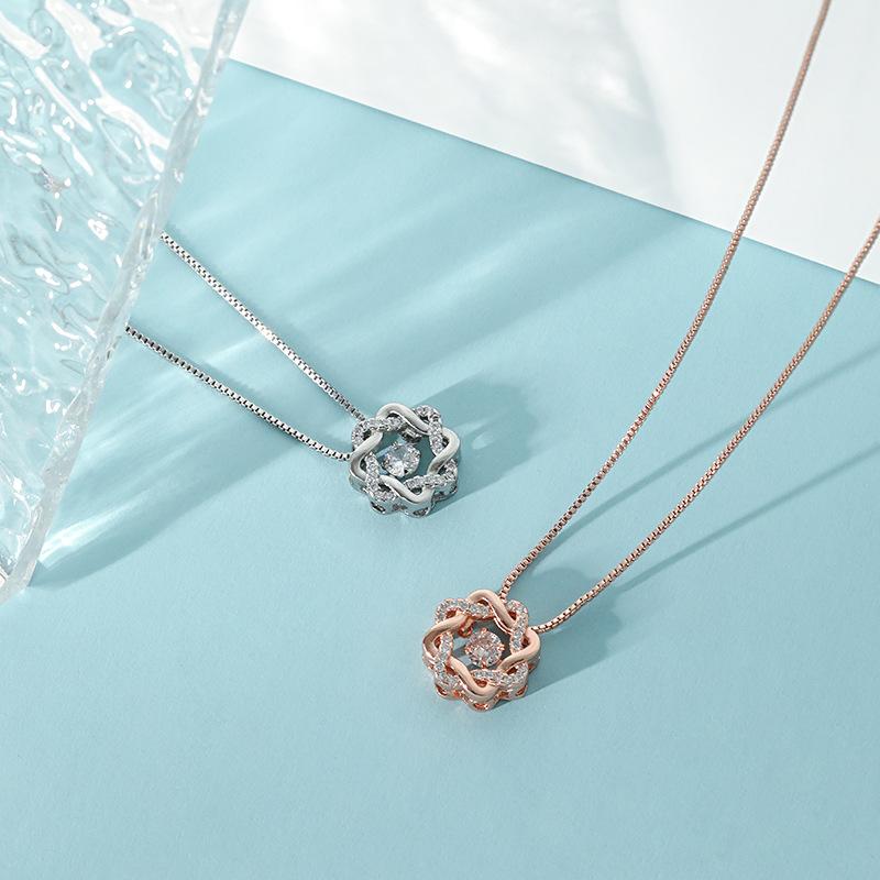 Six Star Heart Charm Necklace with Advanced Irregular Design and A Beating Heart Eight Star Spirit Necklace