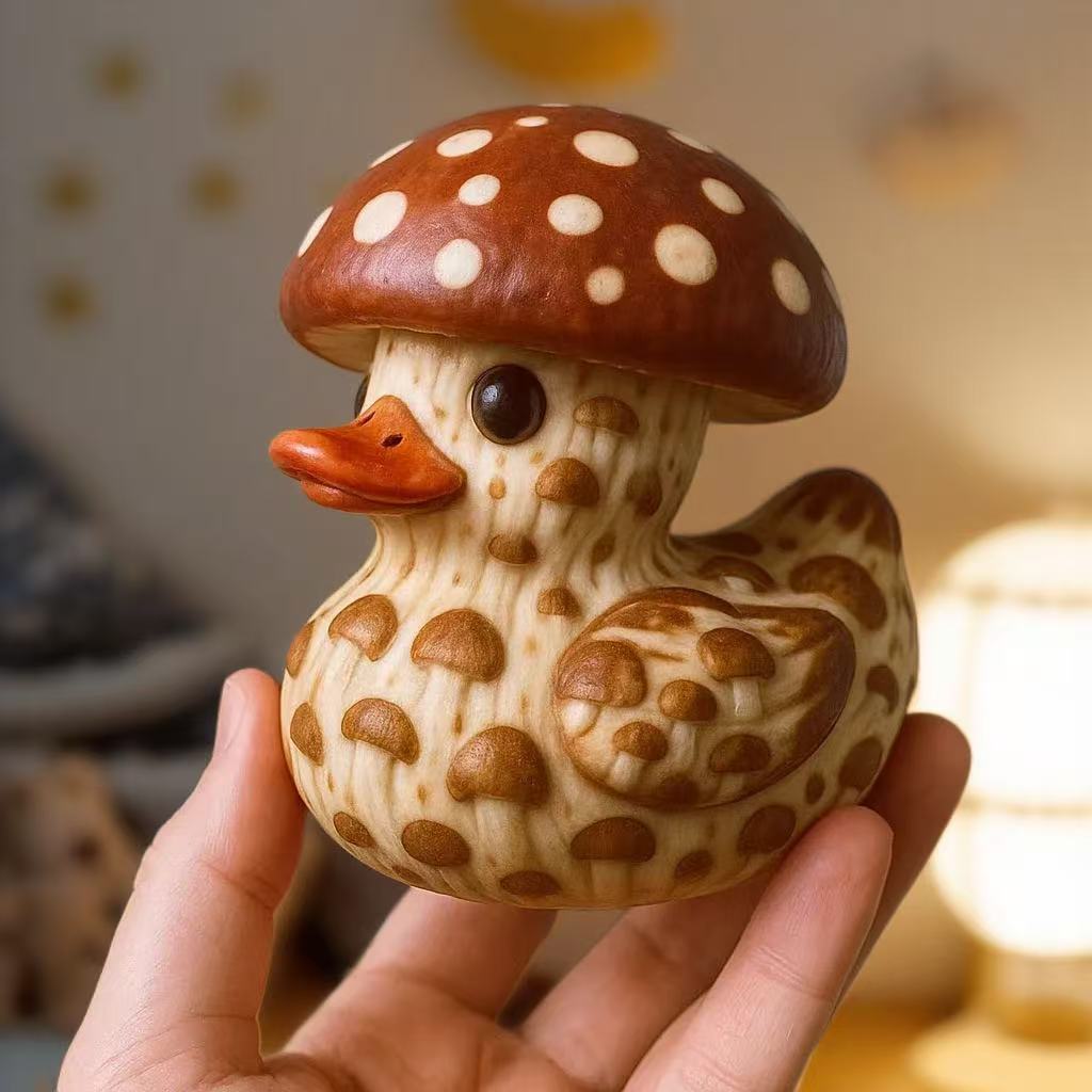 Cute Fruit and Vegetable Duck Resin Statues, Fun and Interesting Duck Ornaments, Creative Gifts for Bedroom and Living Room Shelves