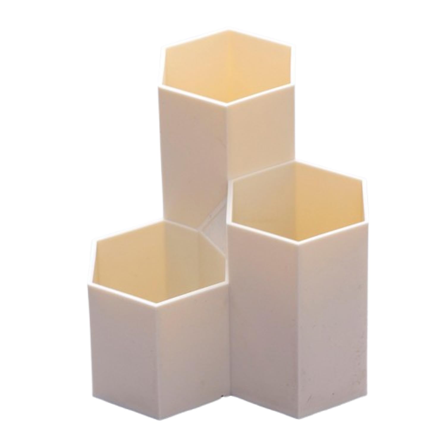 

Crystal Craft Pen Holder, Stand, Stationery and Small Item Storage, Stylish Desktop Hexagonal [White]