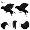Fake Crows Set of 2 Realistic Halloween Props for Themed Parties and Outdoor Displays Perfect for Scare Tactics