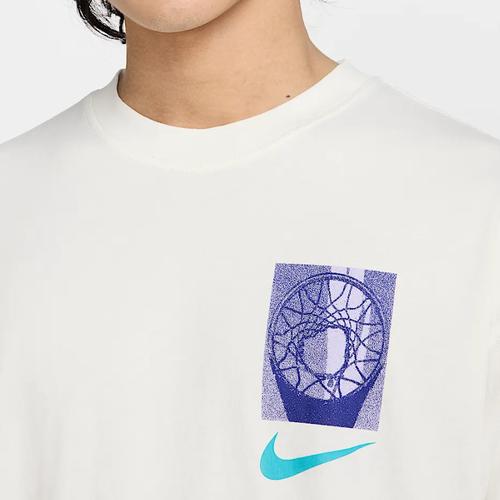 Nike Basketball Fashion Crew Neck Sports Short Sleeve T-Shirt for Men in White