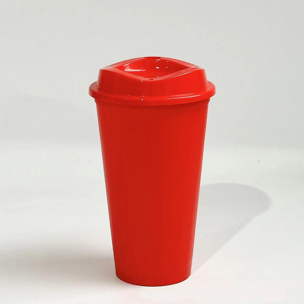 16OZ Color Reusable Plastic Straw Cup Large Capacity Leakproof Travel Tumbler for Coffee Smoothie Home Birthday Party Takeaway