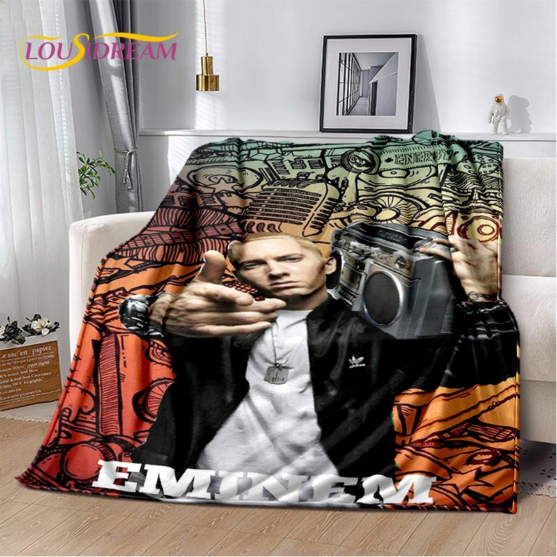 Rapper Eminem Tupac 2pac Hip-Hopová hudba Rapový Bůh Deku, Měkká přehozová deka pro Domov Ložnici Postel Pohovku Piknik Cestování Kryt Dárek