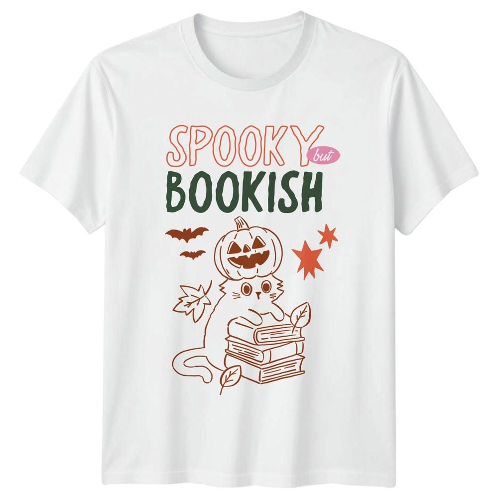 Spooky But Bookish Reading Cats Halloween Unisexs Unisexs Graphic Tee S