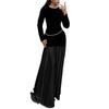 Elegante Abito Lungo Versatile a Maniche Lunghe di Alta Gamma per Donna Autunno e Inverno 2025