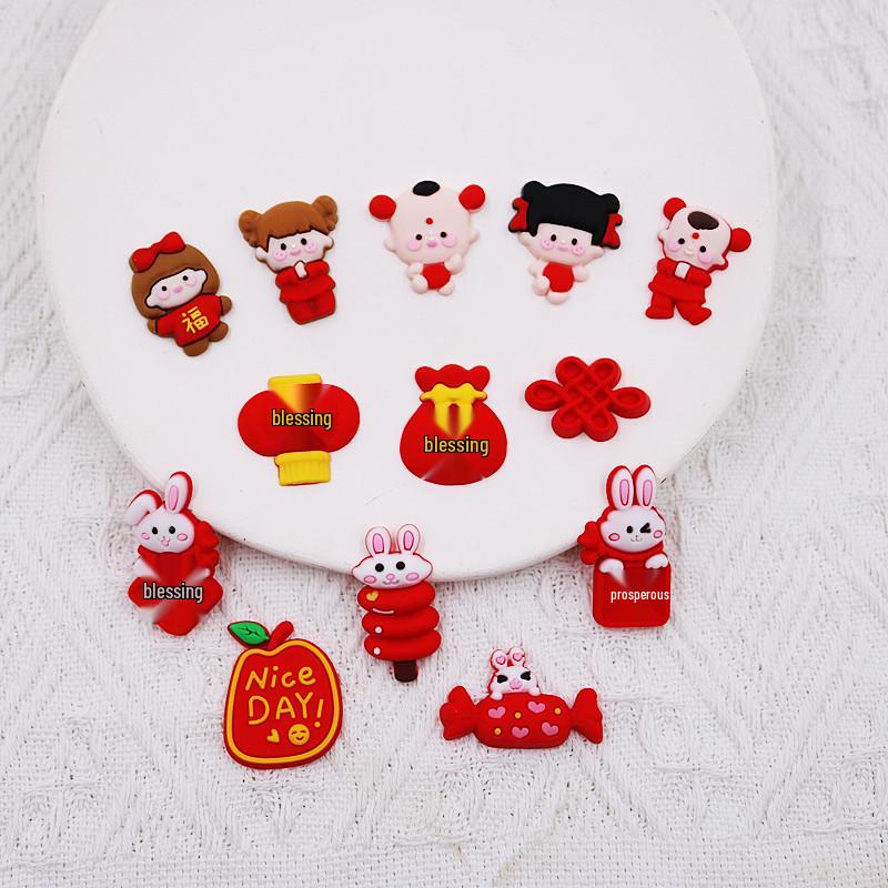 PVC Cartoon Fuwa New Year Lucky Bag Hair Clips - DIY Clothing Accessories