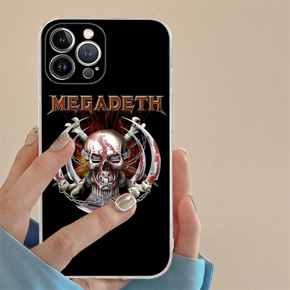 1pc Band M-MegadethS Rock Metal Transparent TPU Phone Case For IPhone 17 11 12 13 14 15 16 Pro Max 16 Plus Cover