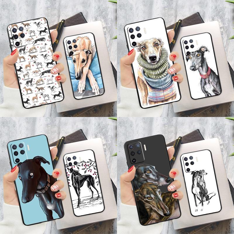 Galgo Greyhound Dog Cover For Oppo A78 A98 A74 A54 A94 A15 A16 A17 A52 A72 A76 A96 A53 A57S A58 A5 A9 Phone Case