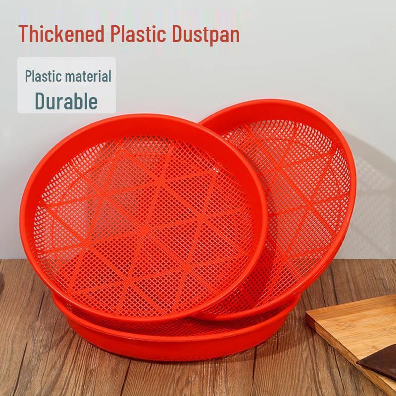 Plastic Round Sieve Winnowing Basket - Household & Commercial Fine Mesh Filter for Drying and Sifting Rice & Vegetables - Imitation Bamboo Weaving