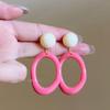 Dopamin-Farbe Hong Kong Stil Ohrringe: Nischen-Design, Ohne Piercing Clip-Ons für Damen - Perfekt für Strandurlaube, Übertriebenes Stecker-Design.