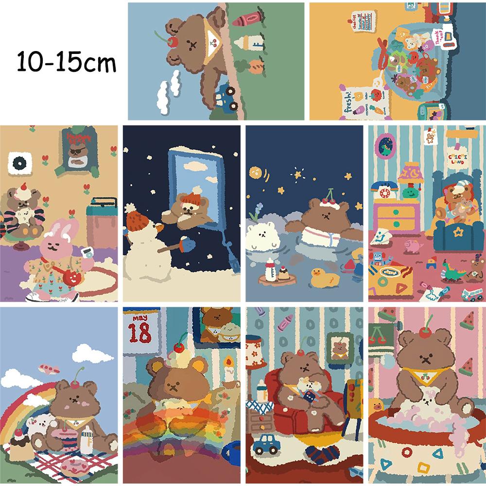 

10PCS Soft Candy Bear Poster Sticker Collocation Laptop Background Wall Luggage Aesthetic Art Picture Stickers Phone 10×15CM
