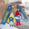 Smurfs Papa Jokey Smurf Smurfette Silicone Keychain Bright Colorful Cartoon Pendant
