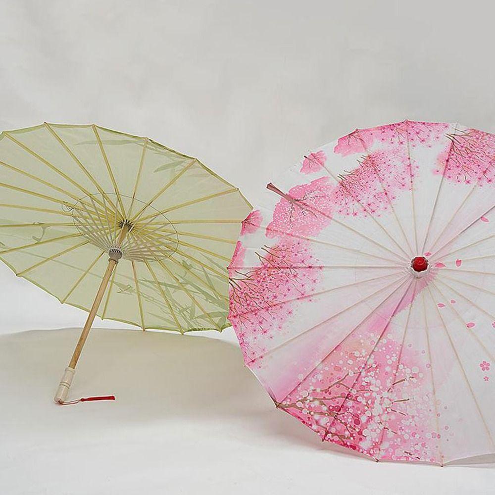 Bamboo Oil Paper Umbrella Chinese Style Handmade Hanfu Umbrella Rainproof Classical Ancient Dance Umbrella Photograph Prop