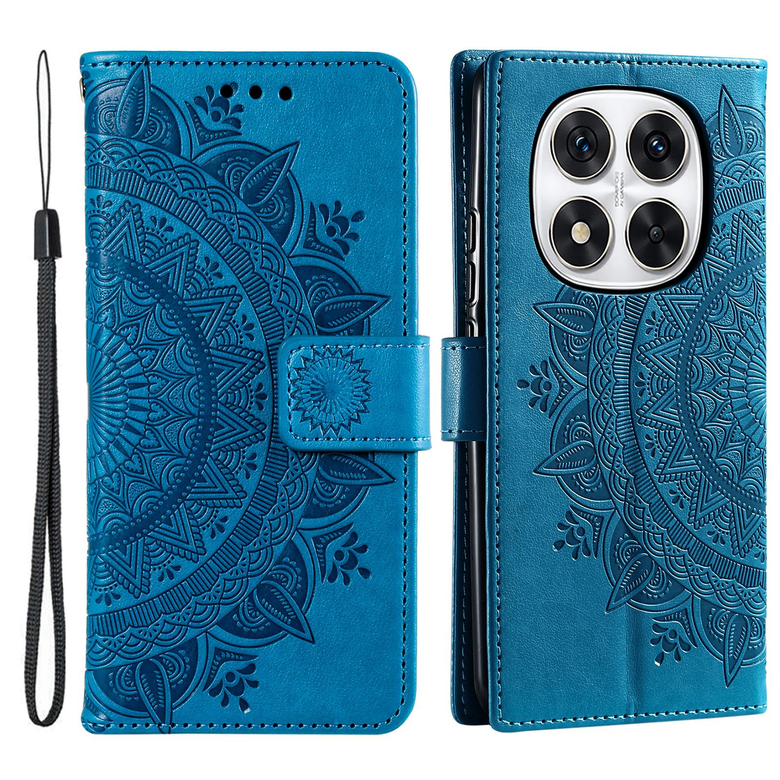 

Чехол-подставка для Xiaomi Redmi Note Note 14 Pro+ 5G/14 Pro 5G/Poco X7 5G с тисненым тотемом, кошелек из ПУ кожи, чехол для телефона Blue