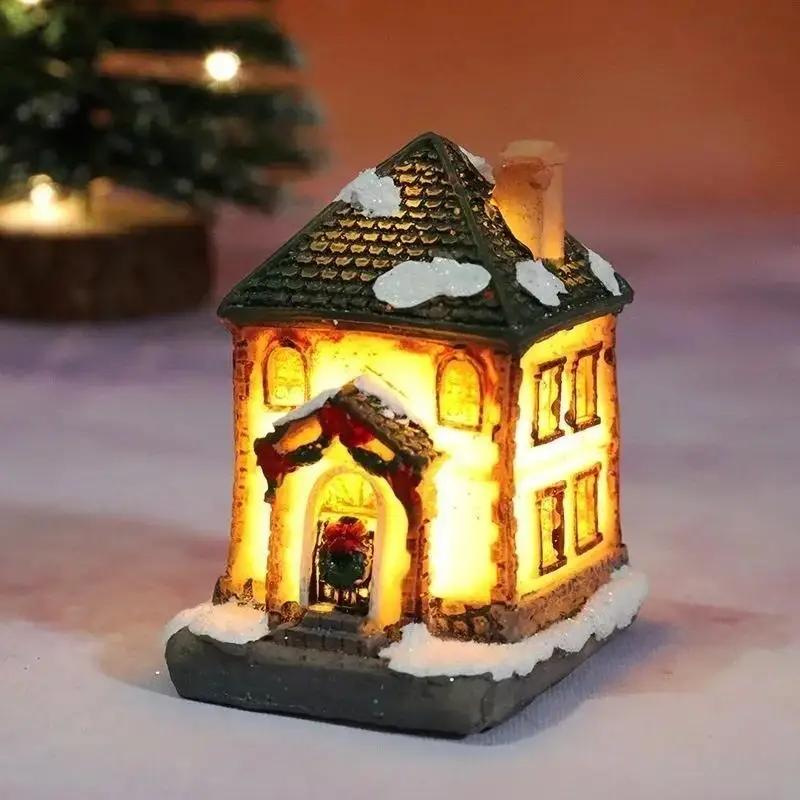 New Christmas New Christmas Decorations Resin Small House Micro Landscape Resin Small Ornaments Christmasing Gifts Room Decor