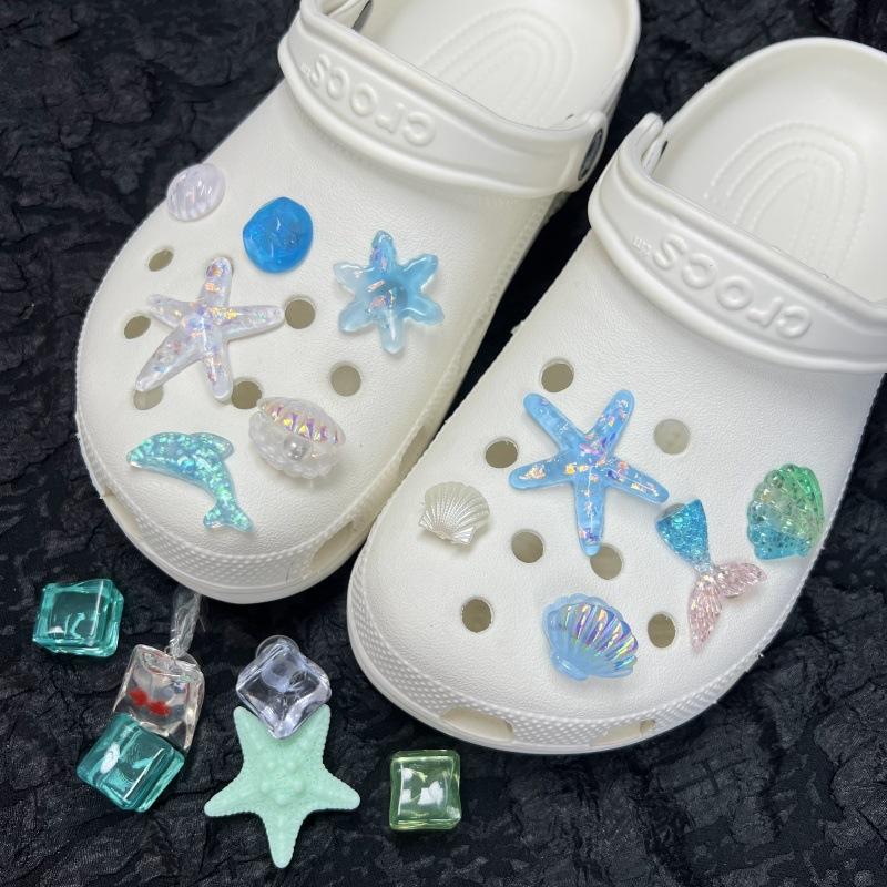 

Blue Secret, ракушка-звезда, аксессуары для пряжек для обуви с отверстиями, декоративные цветы для обуви, новые стили, украшения для верха обуви, украшения для обуви с отверстиями