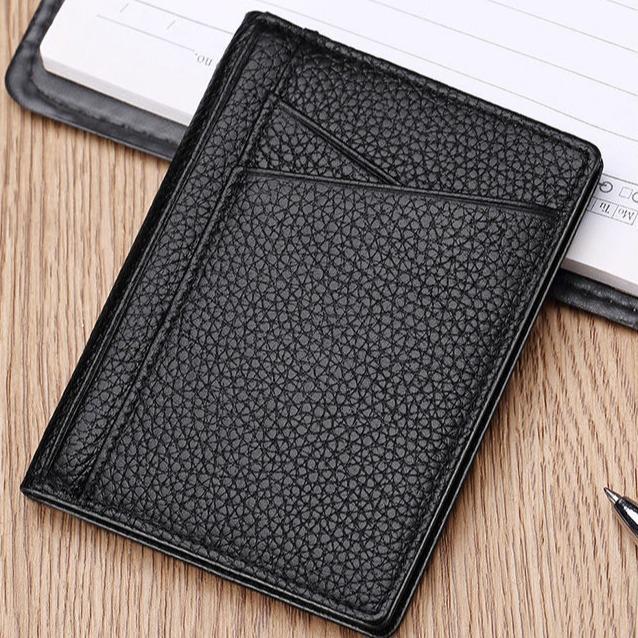Men Slim RFID Blocking Wallet PU Leather Card Holder Minimalist Front Pocket Wallet Thin Bifold Credit Card Case Money Clip Wallet