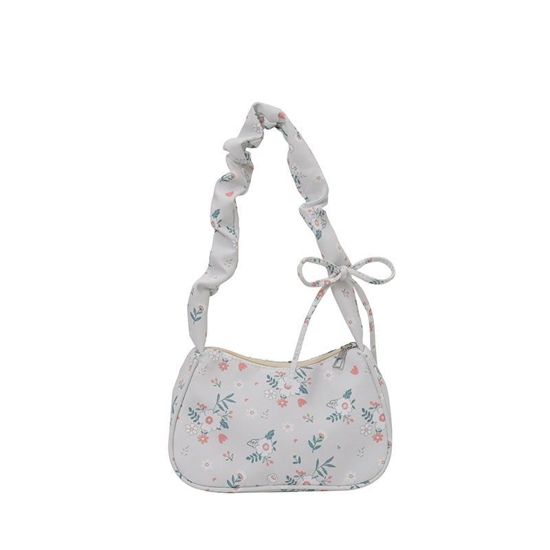 

Fashion flower armpit bag pleated handbag autumn and winter new bag women s bag Internet celebrity same women s shoulder bag сірий колір