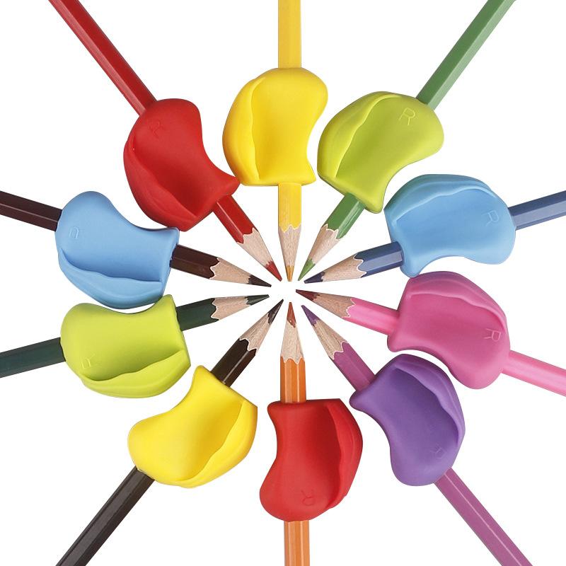 3pcs Children Writing Pencil Pen Holder Kids Learning Practise Silicone Pen Aid Grip Posture Correction Device For Students