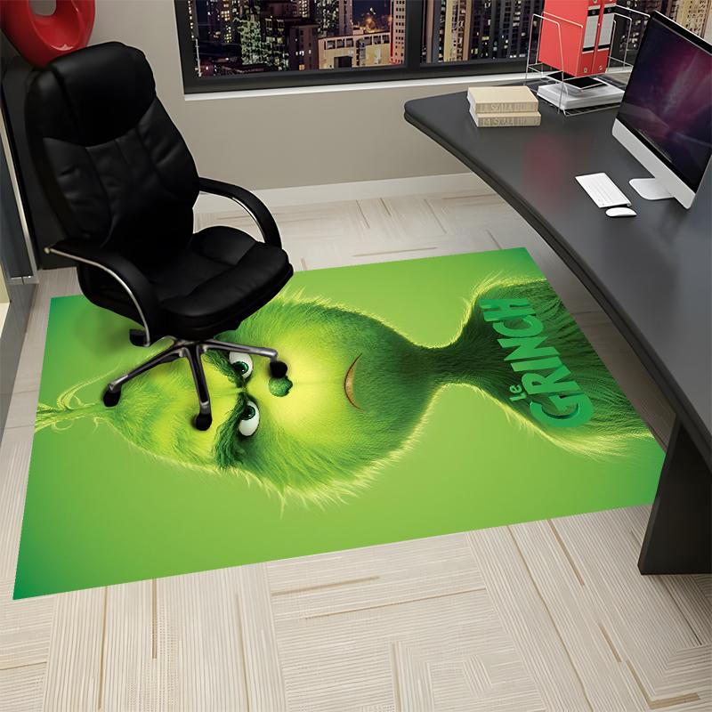 Tapis imprimé Grinch, Tapis pour chaise de bureau Salon Chambre à coucher Décoration de cuisine Cadeaux.
