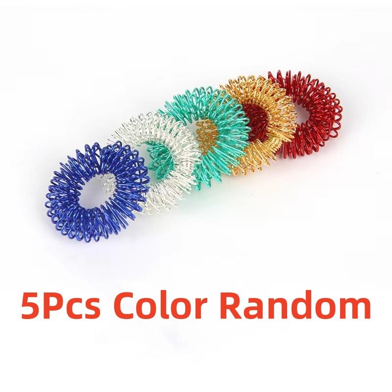 5-10pcs Acupressure Rings Spiky Sensory Finger Rings Set for Teens  Adults Stress Reducer Massager Stress Relief Fidget Toys