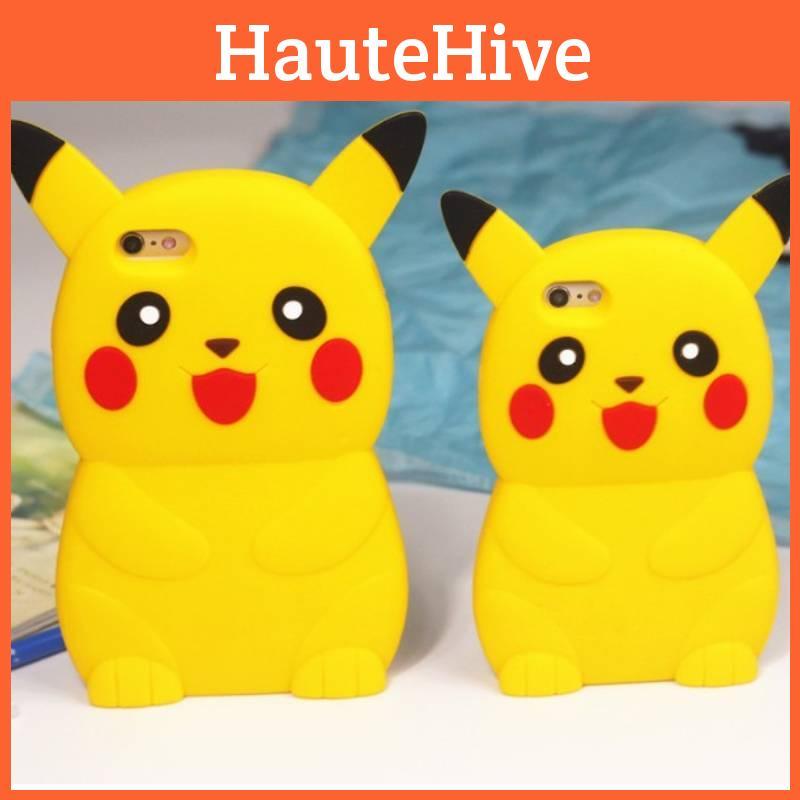 Pokmon Pikachu Silikon Telefondeksel Med Sammenleggbart Stativ For Iphone 4 Og 5 Beskyttere