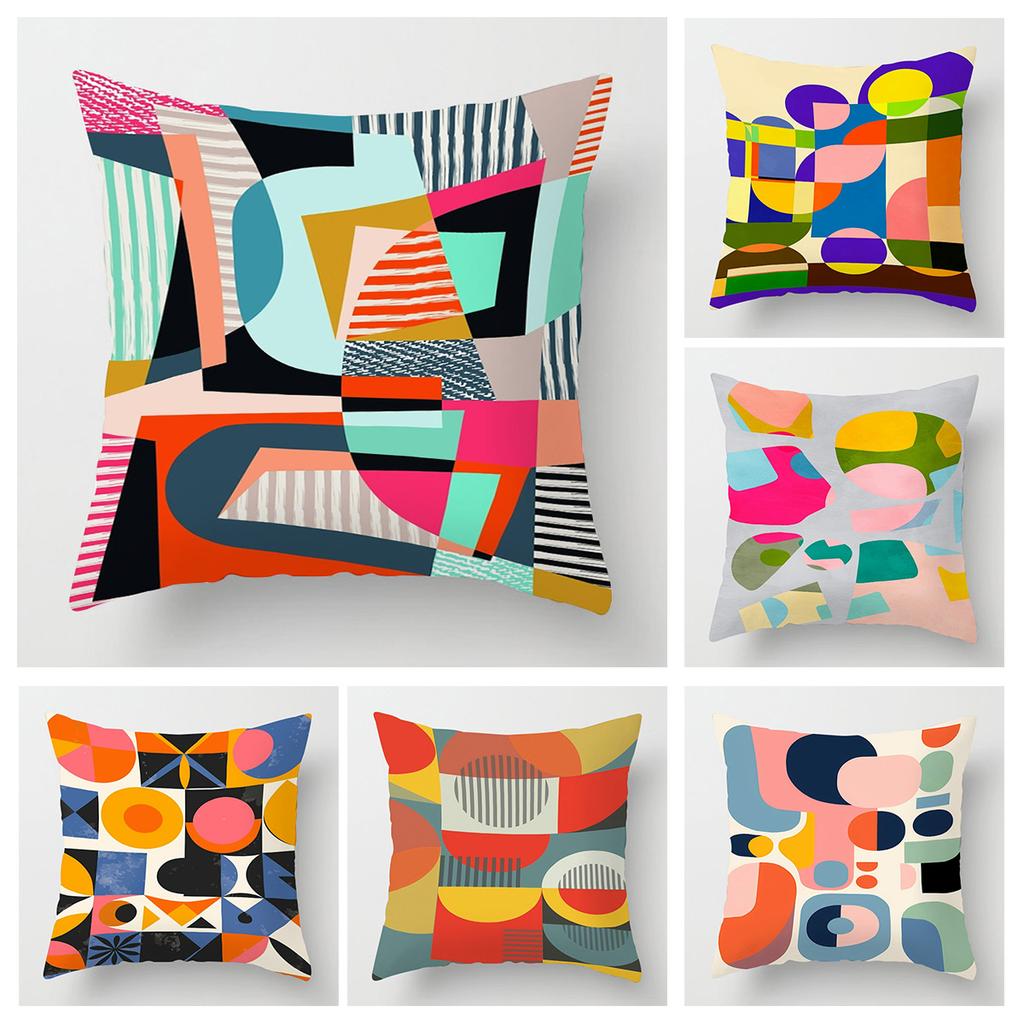 Scandinavian Abstract Style Pillow Cover 18X18/20X20 Inches - Geometric Print Cushion Cover Home Decor Gift Pillow Cover