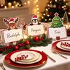 Christmas Greeting Cards Blank Writable Paper Cards, 6 Piece Holiday Message Set for Party Wishes, Gift Exchange Messages and Table Place Cards